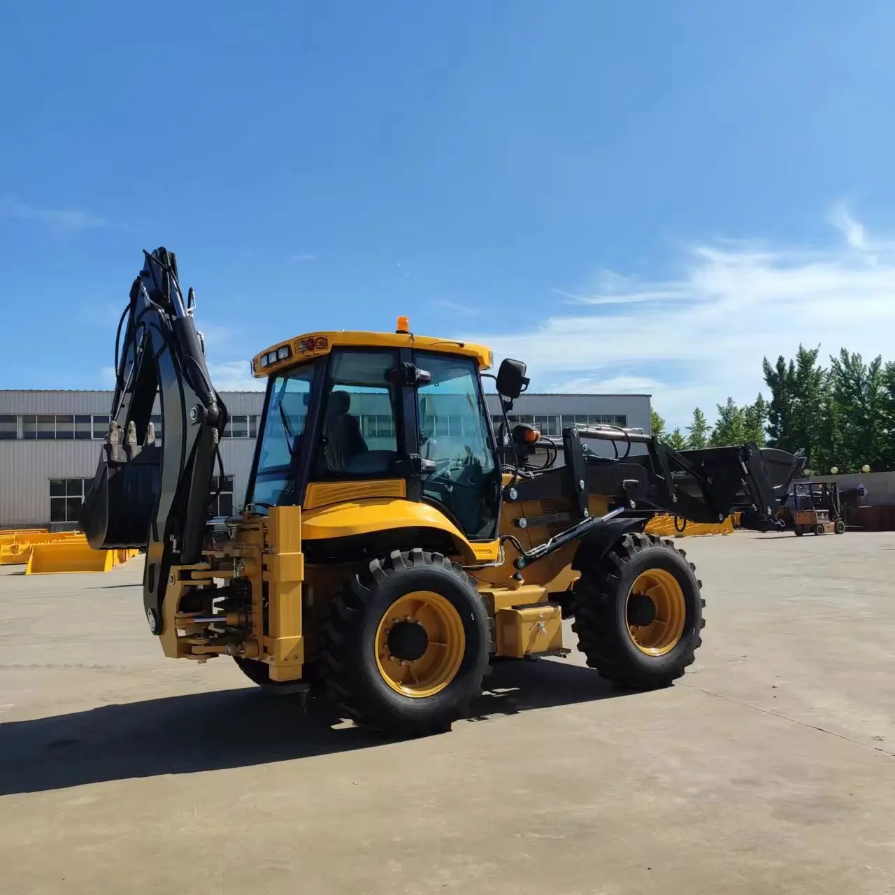 Small backhoe loader Four-wheel Drive 4x4 crab move mini backhoe loader excavator  2.5T small Backhoe Loader