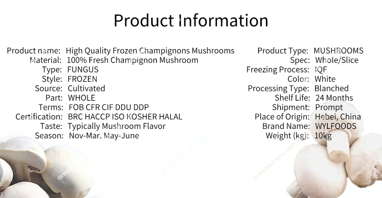 Импорт замороженных белых грибов, замороженные грибы, замороженные грибы для супа