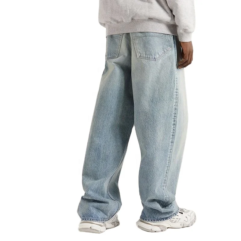 boys ripped trendy mens wear baggy embroidered two toned jeans slim