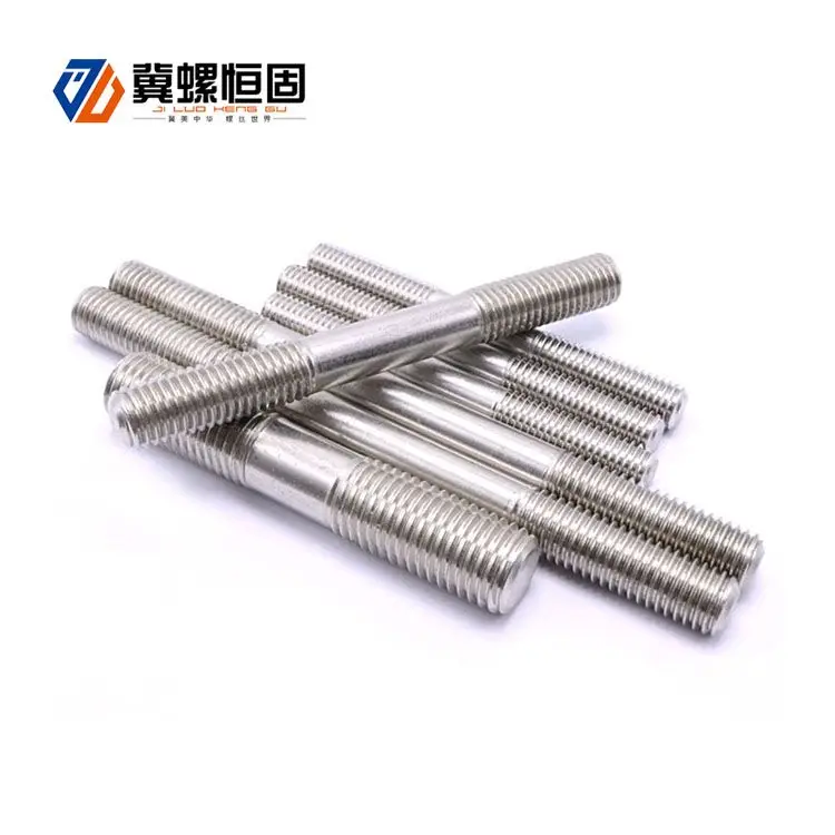 China stainless steel double threaded stud double head stud bolts