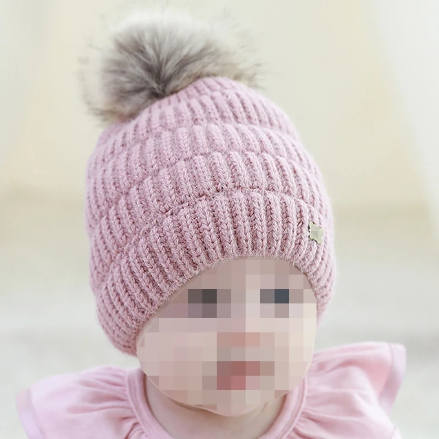 Winter cute cashmere beanie knitted new born baby hat winter baby cap