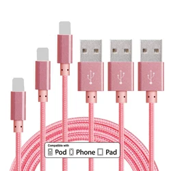 For iphone usb cable Nylon Braided 2.4A Fast Charging USB Cable  For Iphone 13 12 11 For IPhone Data Charging Cable