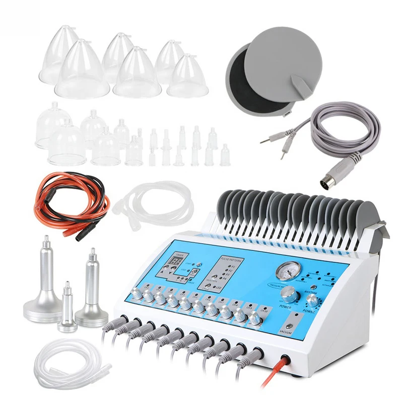 2 In 1 Professional Breast Enlargement Massage Vacuum Suction Lymphatic Drainage FR Build Muscle Stimulator Machine