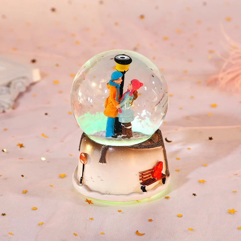 Atrih Exports 2023 New Music Box With Snowflakes Romantic Crystal Ball Music Snow Globe