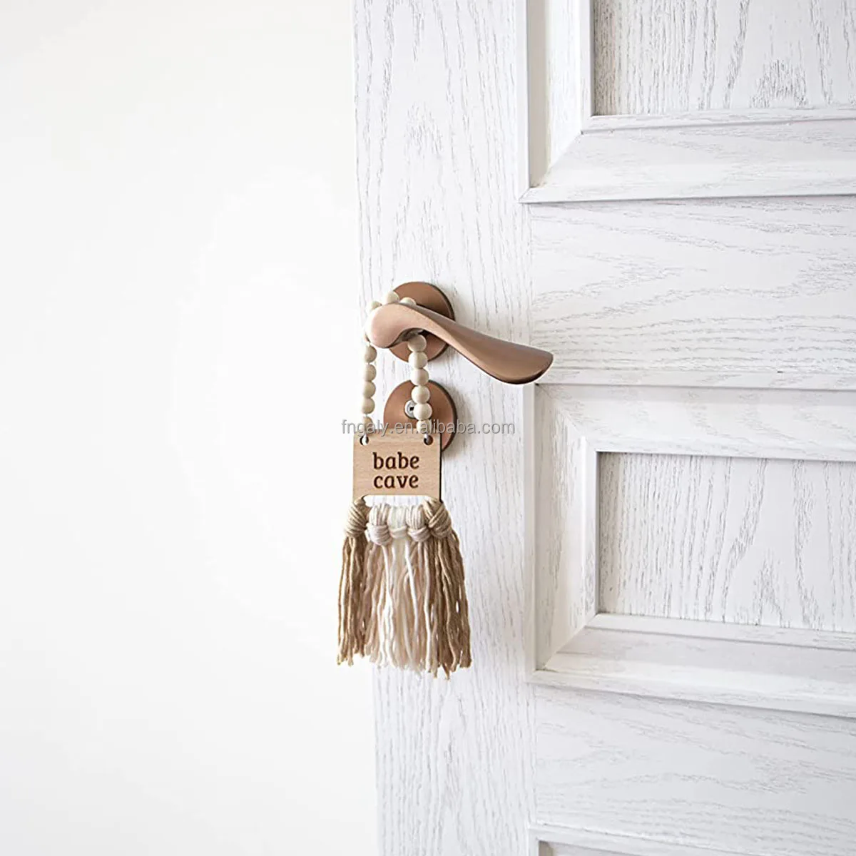 Wood Bead Garland - Boho Nursery Wall Decor for Girls and Boys - Neutral Home Decor - Baby Decor for Nursery - Door Sign for Tod