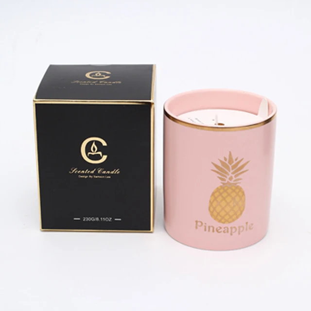 Лидер продаж, 8*9,5 см цилиндр из черного мрамора, пчелиный воск, карамель, Ароматизированная Подарочная коробка, купить ароматизированные свечи оптом