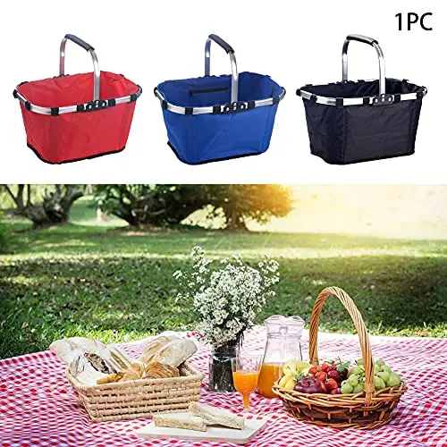 Wholesale Custom Logo Waterproof Collapsible Picnic Basket Insulated Aluminium Frame Cooler Bag folding picnic Basket