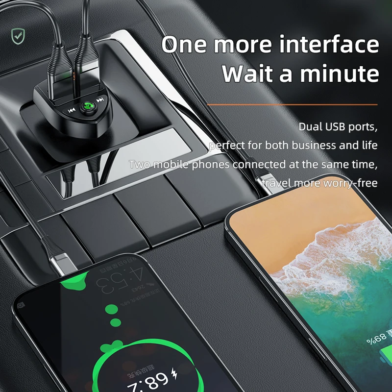 Amazon Top Seller 1 Sample Ok Dual Usb Port Car Charger C8 Digital Display Car Charger Tf Card Car Charger For Mobile