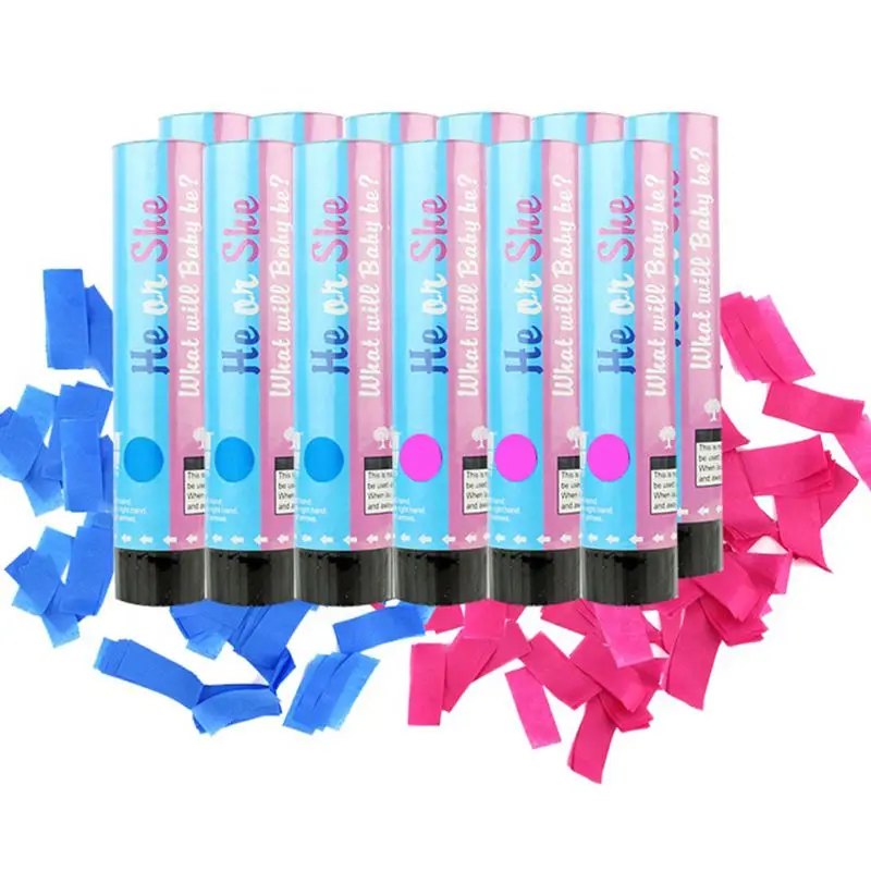 OMG Pink Blue Baby Gender Reveal Party Supplies Colour Smoke Powder Gender Reveal Confetti popper