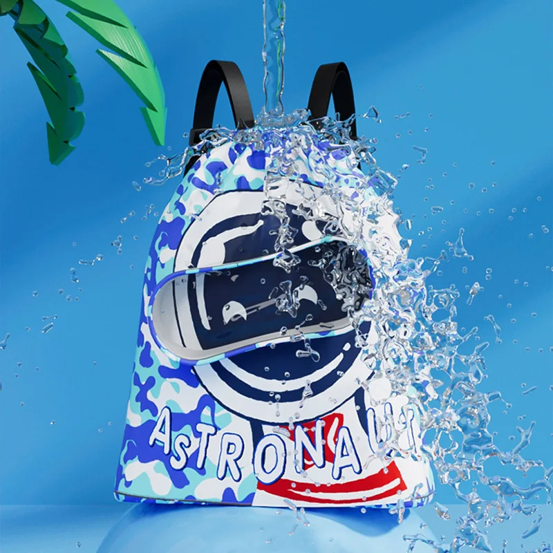 Wholesale waterproof Swimming sports backpack beach gym bag pocket Drawstring backpack