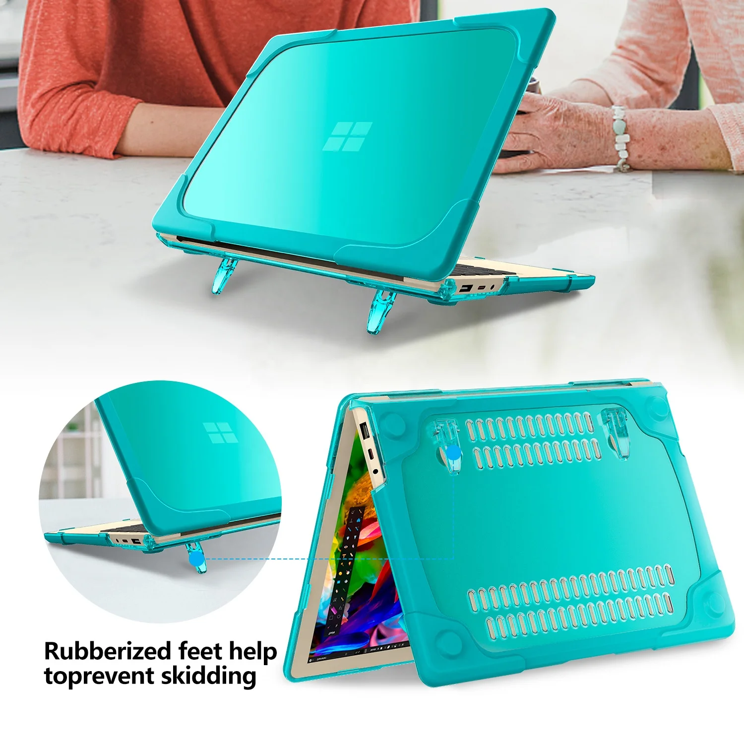 Cooling Design Foldable Stand Dual Layer Protective Cover For Microsoft Surface Laptop 3 4 15 inch 1873 1953