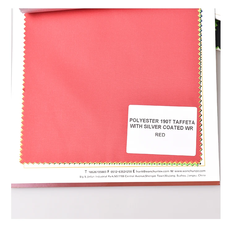 Polyester 190T Taffeta with Silver Coated Fabric W/R 70 Inch
