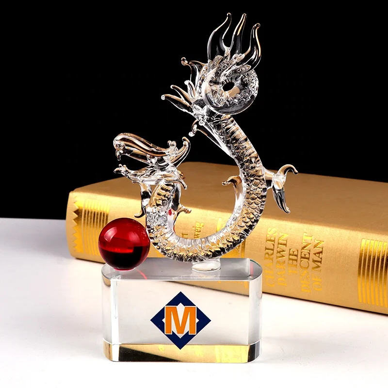 Custom Design High Quality Crystal Dragon Ball Boat Trophy With Engraving Logo Base