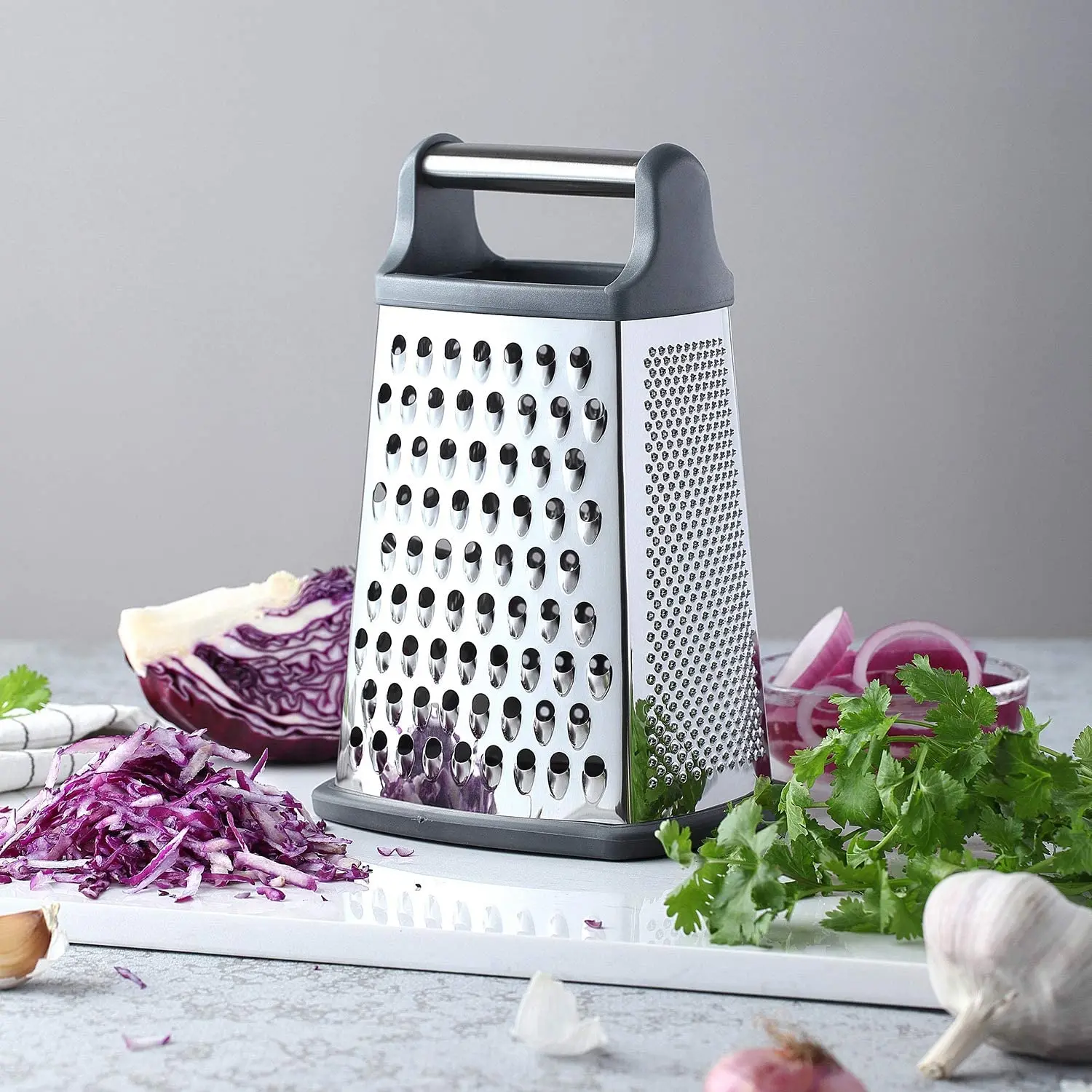Wholesale Manual 4 sides Stainless Steel Kitchen Tools Cheese Grater Multipurpose Fruits and Vegetable Slicer