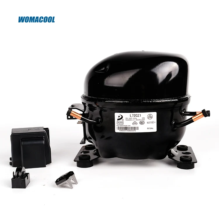 
womacool new L72CZ1 R134a piston commercial kitchen freezer compressor refrigerating capacity 195W 1/4hp  (1600061219085)