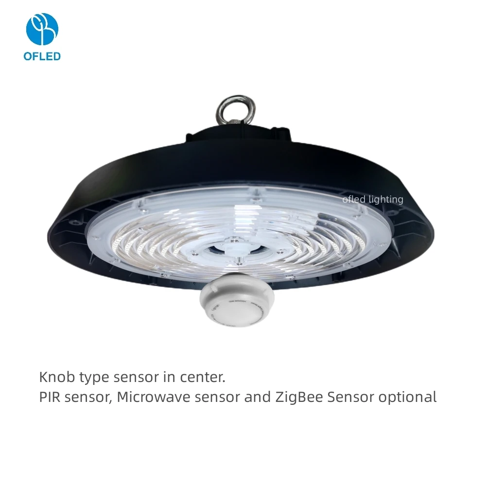 IP65 High Lumens 150lm/W Warehouse LED Light 100W 150W 200W UFO LED High Bay Light with Motion Sensor Easy Change