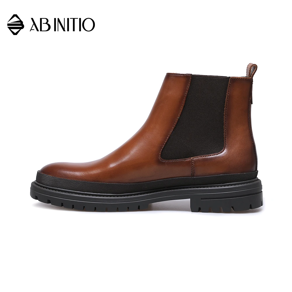 
Custom Fashion Outdoor Casual Brown Leather High Top Boots Mens For Male 