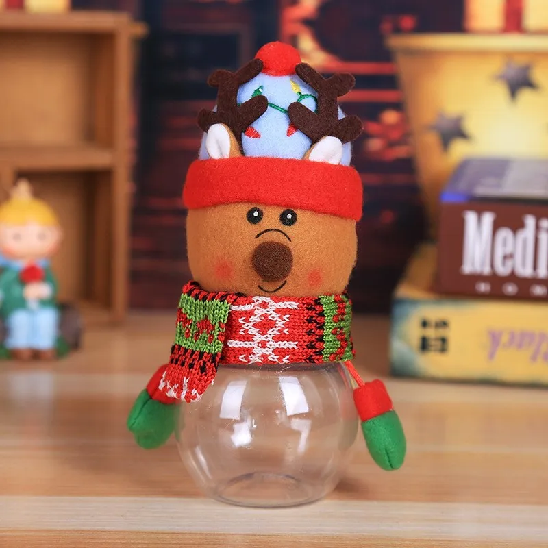Gift New Year Christmas Candy Jar Christmas Decorations For Home Child Kids Storage Bottle Santa Bag Sweet Christmas Box