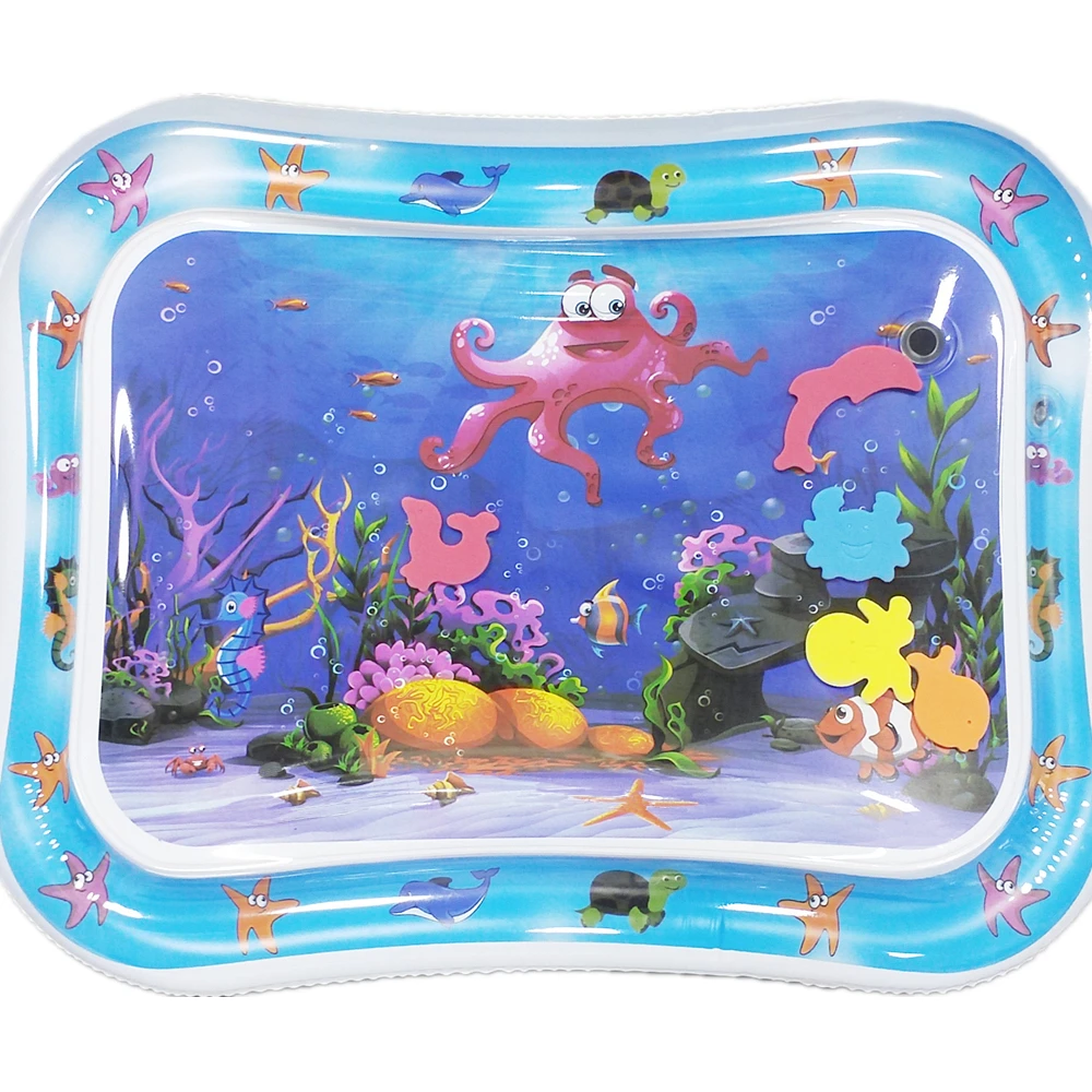 Baby Water Mat 3 6 9 Months Old Inflatable Non-Toxic Baby Kids Water Play Mat Baby Toddler