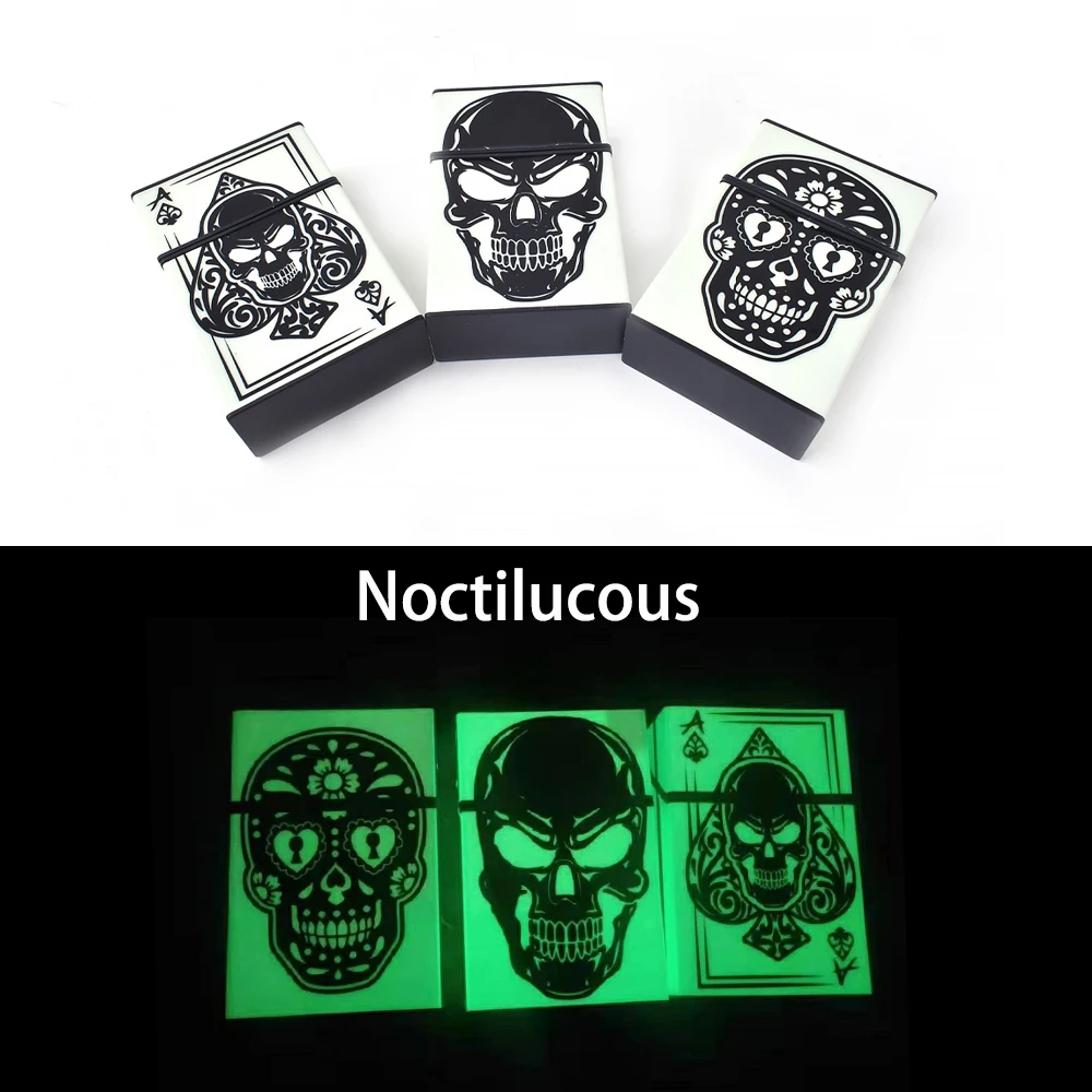 71 светящийся в темноте акриловый пластиковый флип-кейс для сигарет с черепом 20 шт. упаковке табачный водонепроницаемый цветной прозрачный индивидуальный принт