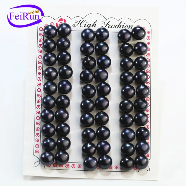 FEIRUN Wholesale Natural Color Top Grade 9-9.5mm Size Button Loose Pearls