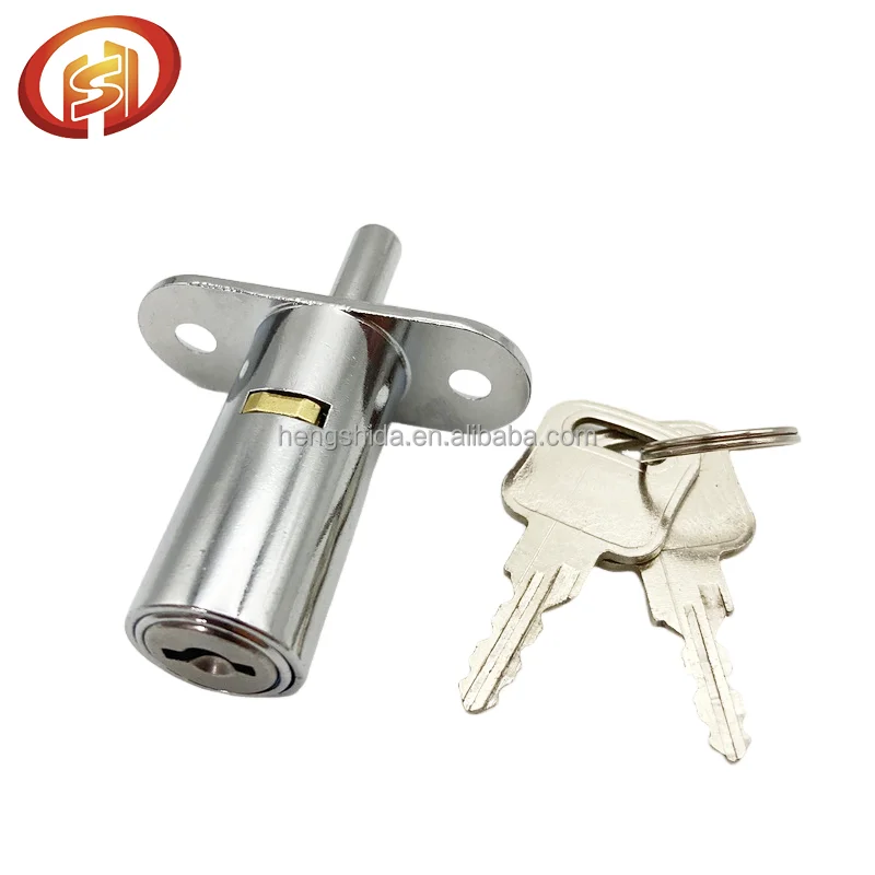 105 Furniture Lock 19*40mm Cylinder Zinc alloy Push Lock Chrome finish Drawer Lock