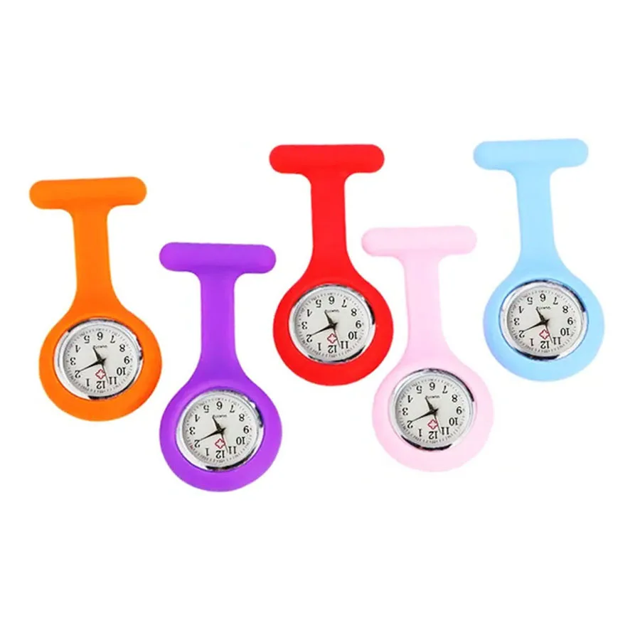 Customized Silicon Nurse Watch Eco Silicone Band Quartz Movement Pocket Watch for Nurses
