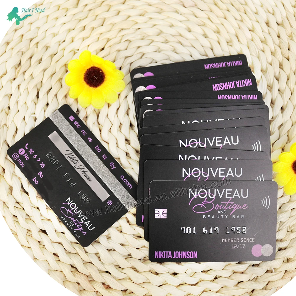 luxury plastic pvc business card printing private label sequence number embossed gift custom logo matte plastic business card