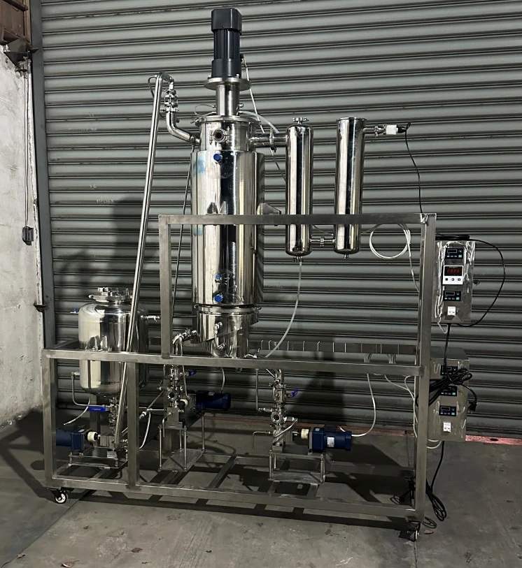 Electric Laboratory Molecular Distillation Equipment Stainless Steel Multi-Stage Wiped Film Evaporator Pump Motor Engine Pilot