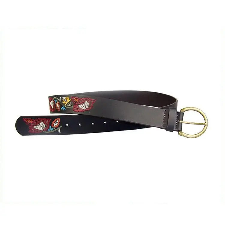 Alfa Top Selling Products In Woman Split Leather Custom Embroidered Belts