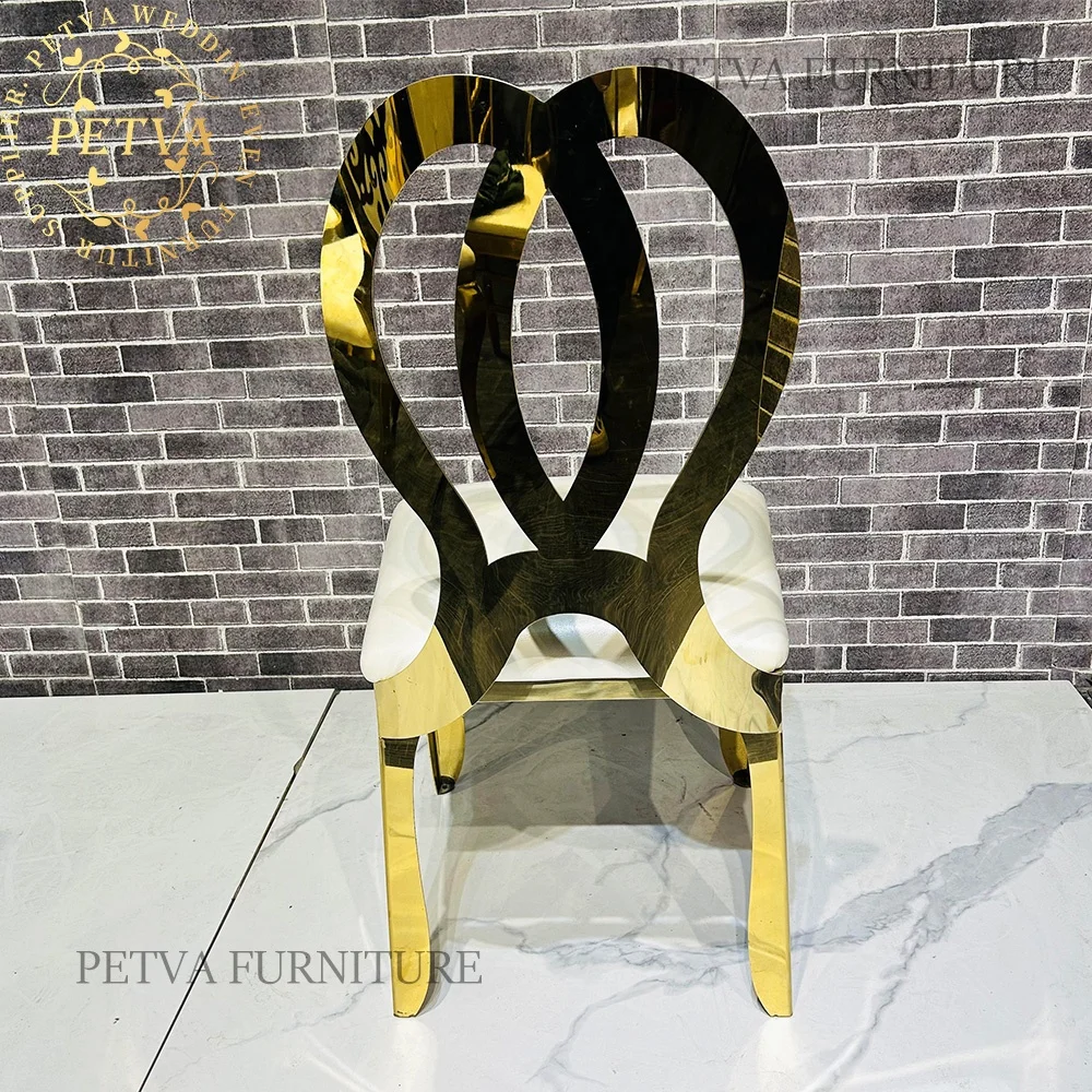 Luxury stainless steel Butterfly back design party gold banquet chair