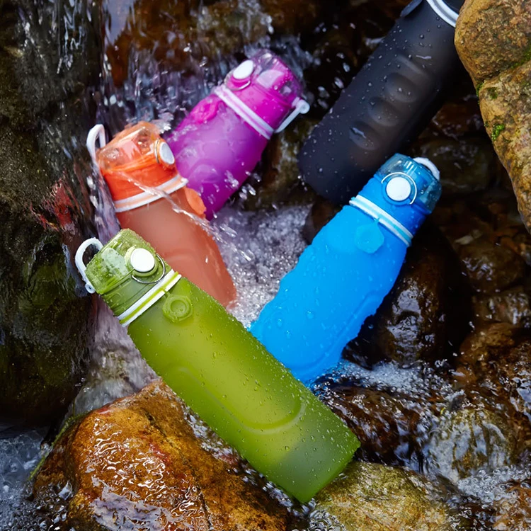 Outdoor Hiking Camping Portable Collapsible silicone UF Ultrafiltration Membrane Water filter water bottle with filter