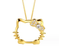 Customized jewelry wholesale cubic zircon joyeria de plata 925 sterling silver pendant cat hello kitty jewelry