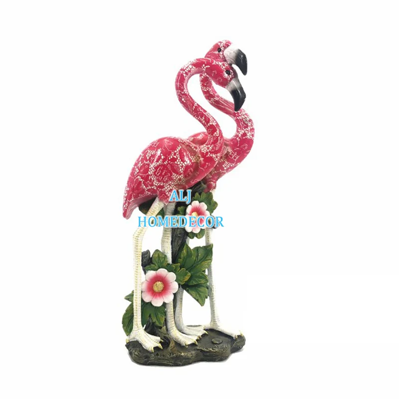 China supply wholesale resin animal figurine sculpture high quality OEM custom resin statue flamingo figurine