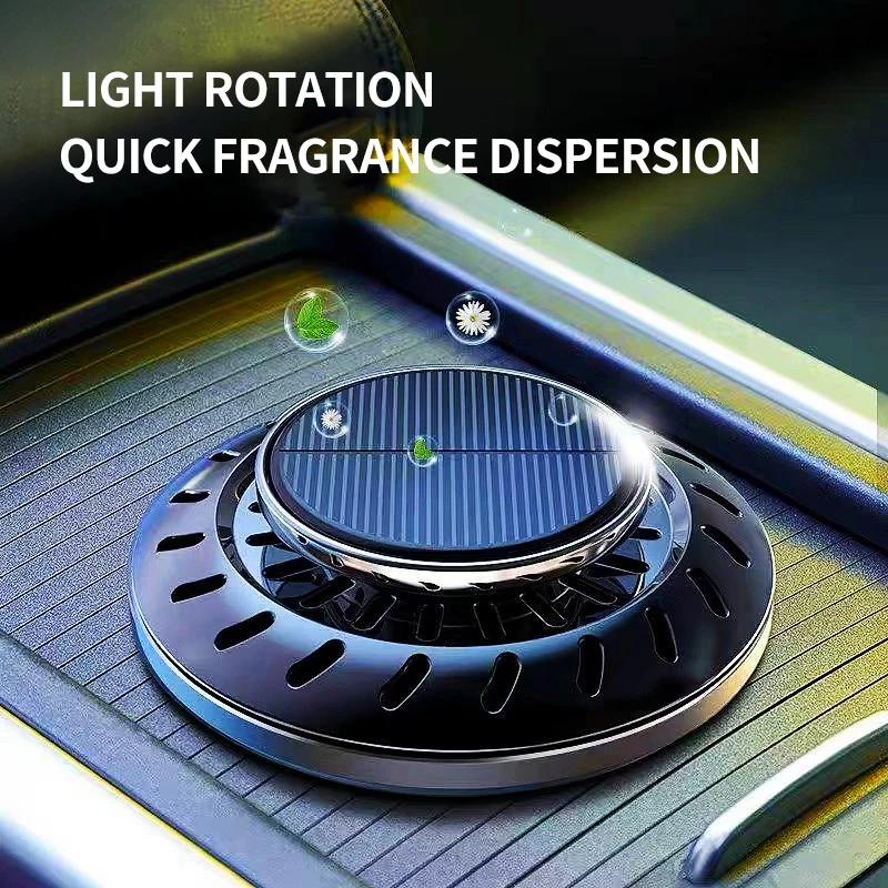Solar Power 360 Rotating Car Air Freshener Perfume Fragrance Aromather