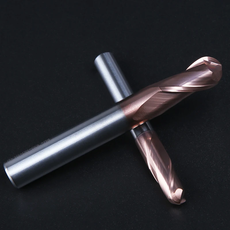 HUHAO Imported tungsten steel High efficiency CNC coated taper ball nose end mill spiral grooves For S45C 312280901