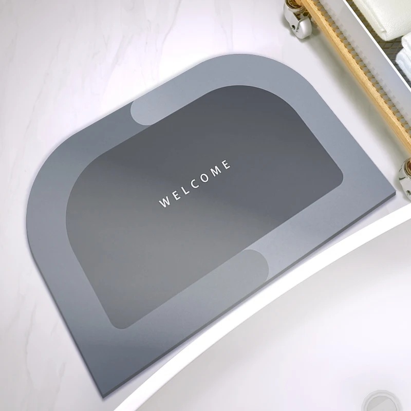 Custom size super water absorbent fast drying luxury diatom mud foot pad bathroom soft doormat