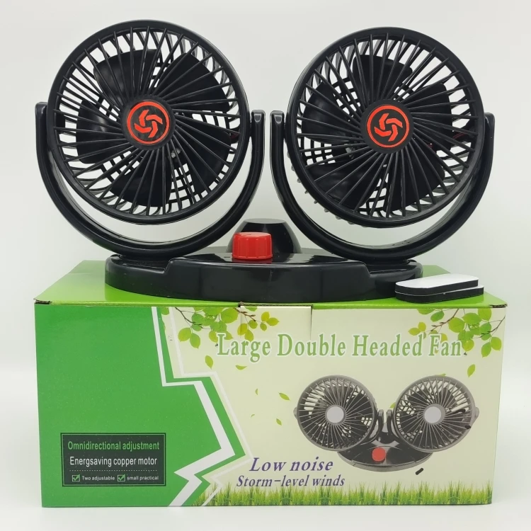 12V24V Circulating air Double head Car fan Cigarette lighter interface car fan