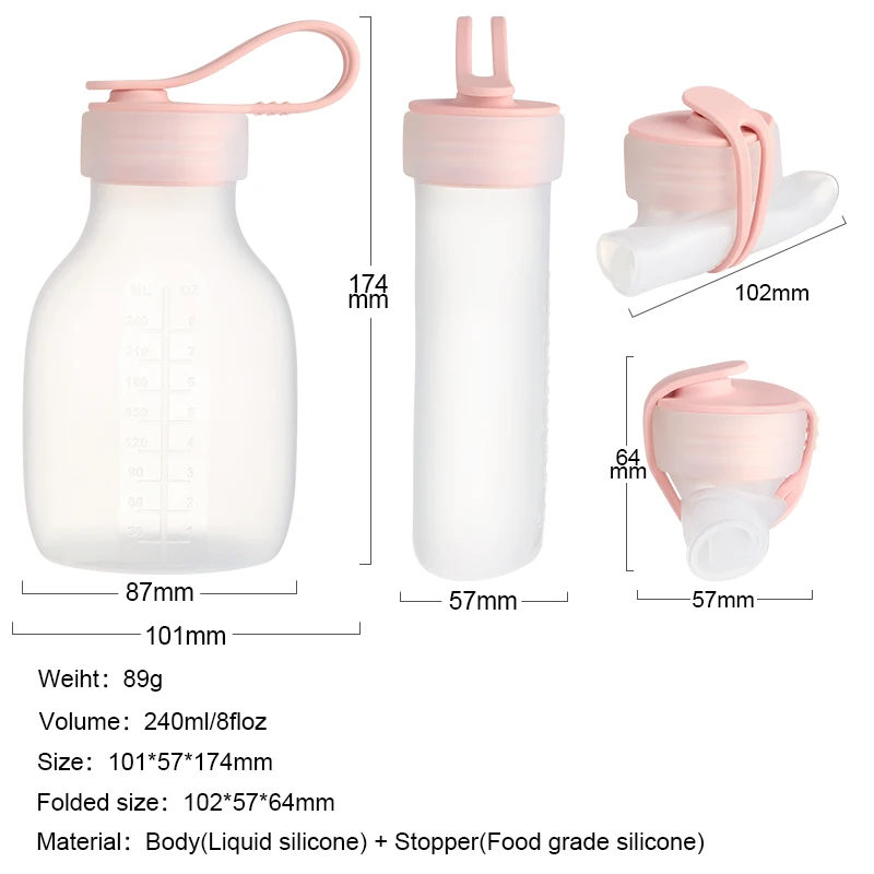 Kean Factory Custom Food Grade Safe BPA Free Reusable Leak Proof Zipper Seal Silicone Breast Milk Storage Bags