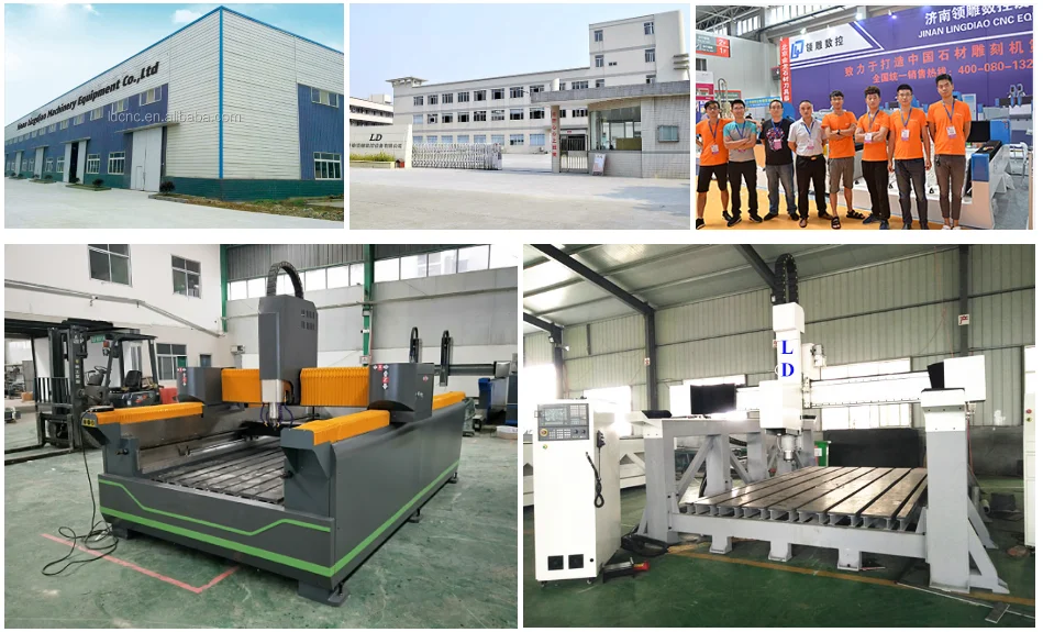 China Factory Hot Sale 7.5kw automatic tool change spindle stone cnc router marble granite cutting cnc bridge cutting machine