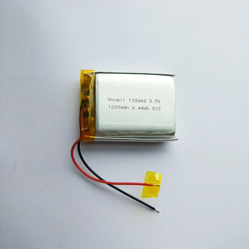 103040 Model Lithium Polymer Battery  3.7v Rechargeable Li-polymer Battery 1200mah for Monitoring Device