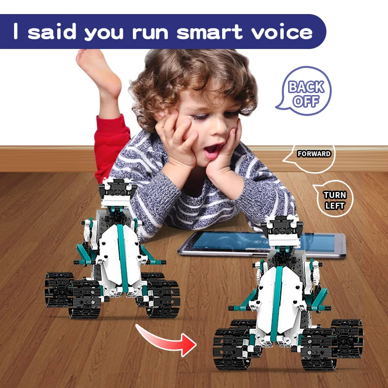 5-in-1 Steam App Programming Building Block Set Kids Education Electric DIY Assembly Toys Stem Robot 3D Puzzle Toy