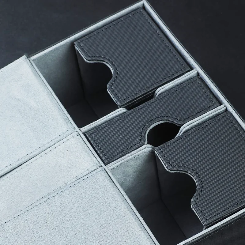 Large Capacity Card Storage Box Magnetic Three Drawer Card Box