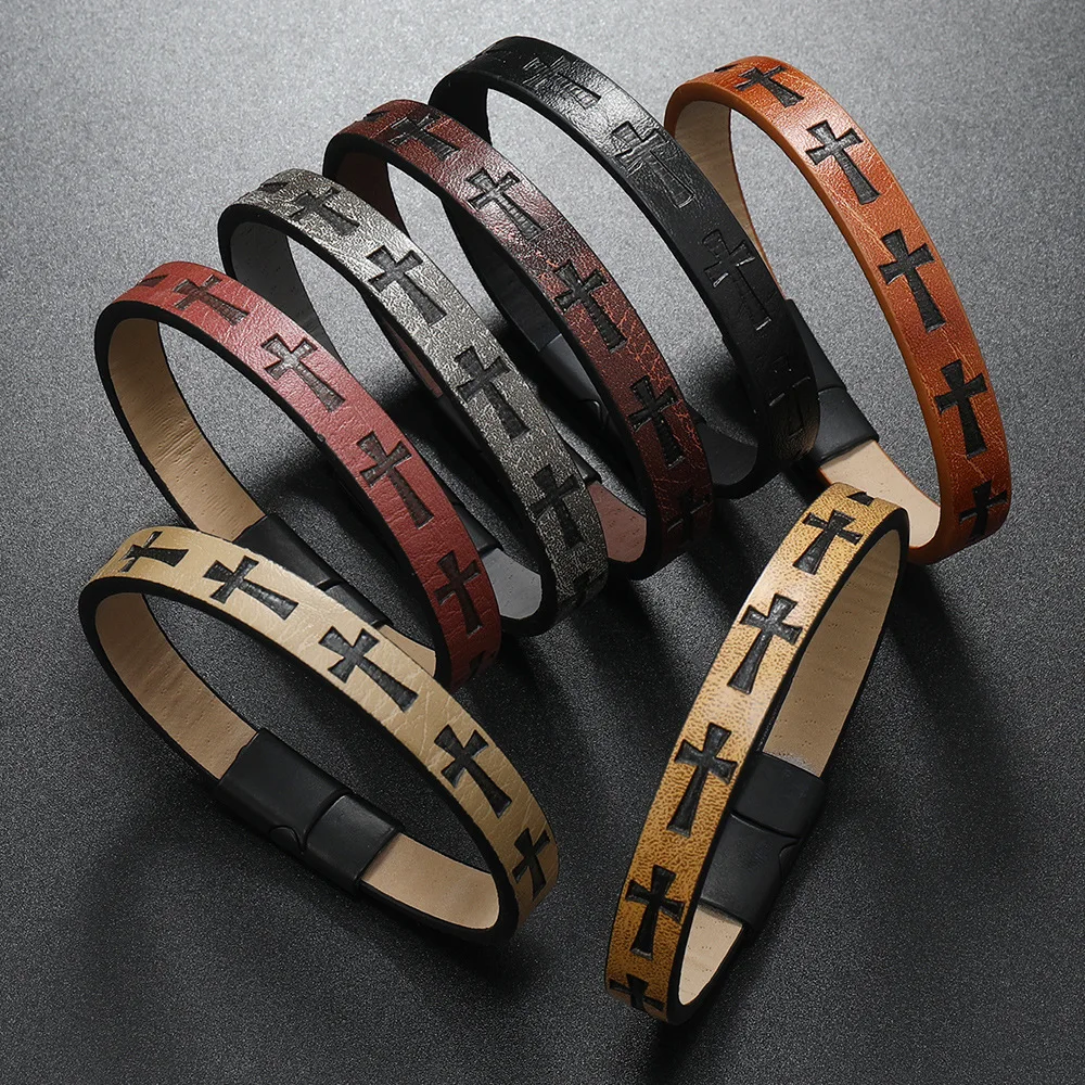 Pulsera Hombre Многослойные плетеные вручную кожаные браслеты с металлической магнитной застежкой в стиле ретро панк кожаный браслет для мужчин