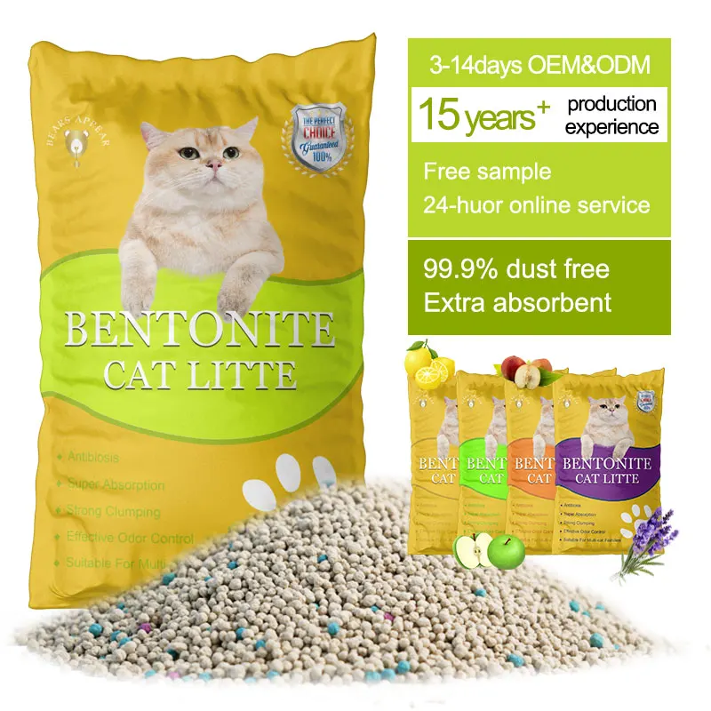 OEM ODM Cat Sand 10 л 5 кг 20 25 мульти ароматизированный бентонитовый наполнитель для кошачьих туалетов