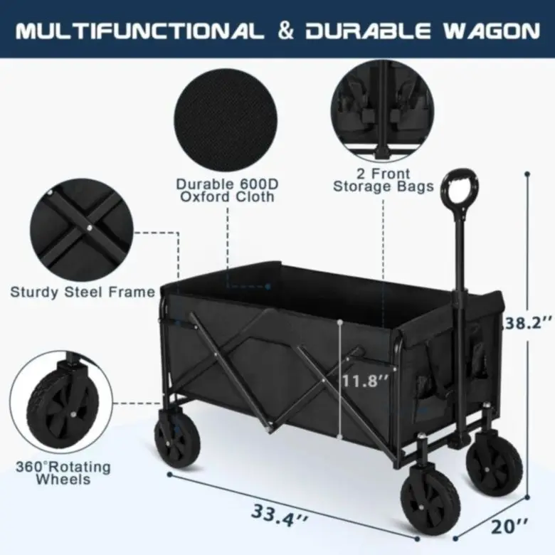 Promotion Price 120L Travel Hand Truck Portable Camping Cart Garden Beach Outdoor Exploration Wagon Shopping Storage Tools