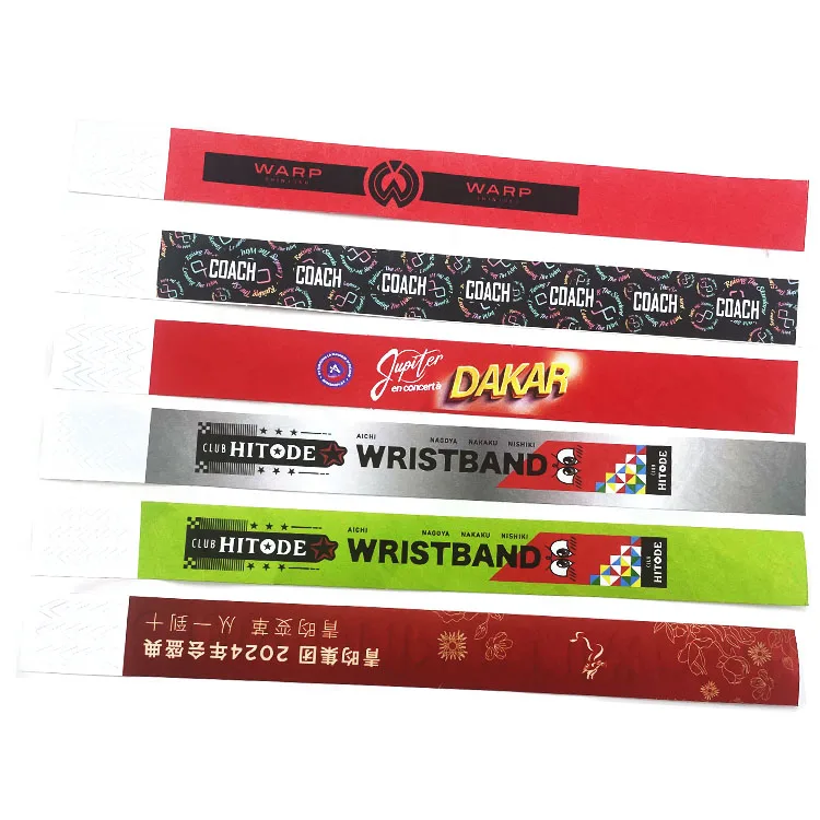 Waterproof Paper Bracelets Bracelets Tyvek Brown Moq 1 pcs Custom Tyvek Bracelet For Party Admission Tickets