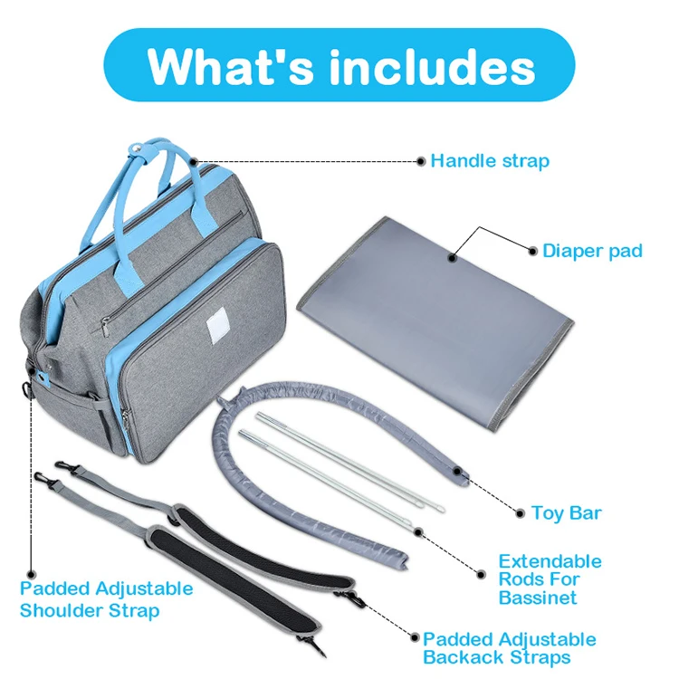 Custom durable new born waterproof carry tote mother backpack multifunctional baby folding diaper bag