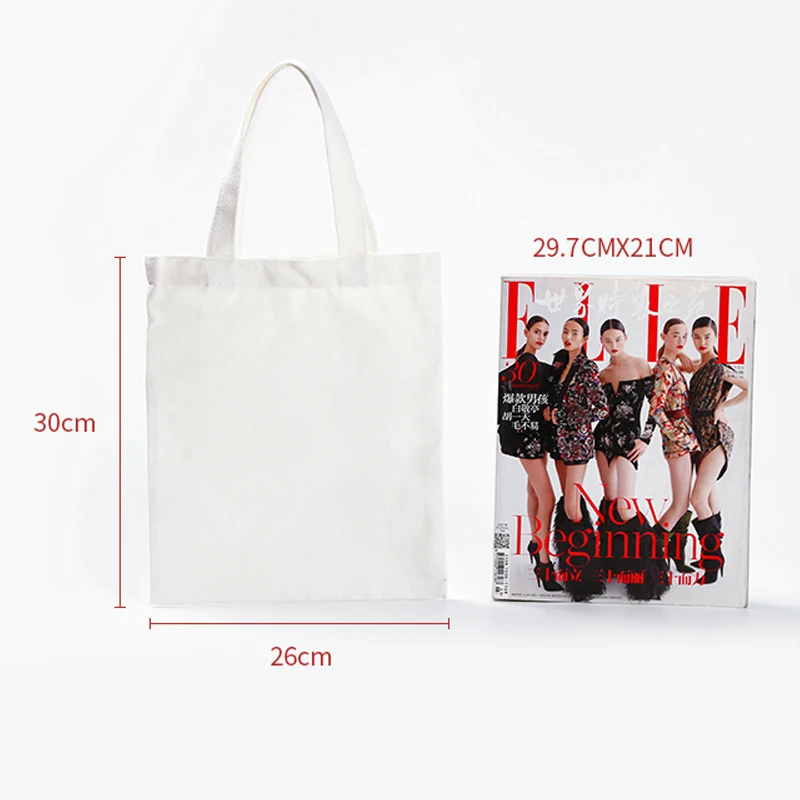 wholesale 30 styles Black white natural color reusable cotton canvas tote shopping custom bag Gift bags With Custom