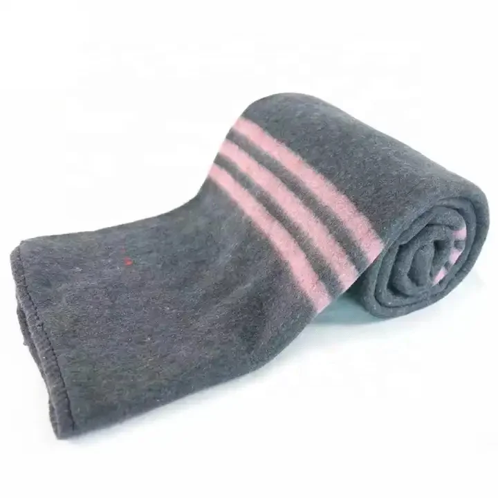 cheap stripe recycled camping warm throw blanket for camping